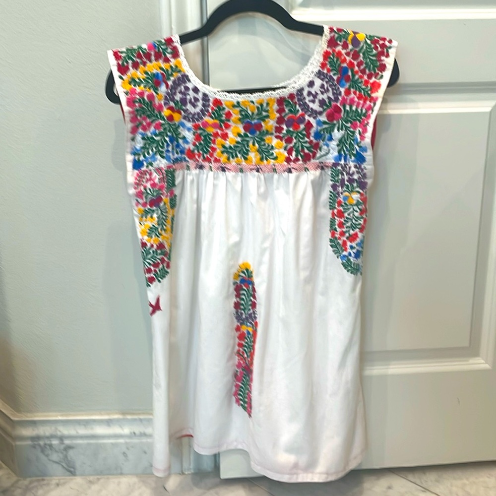 Mi Golondrina Flores Blouse Small